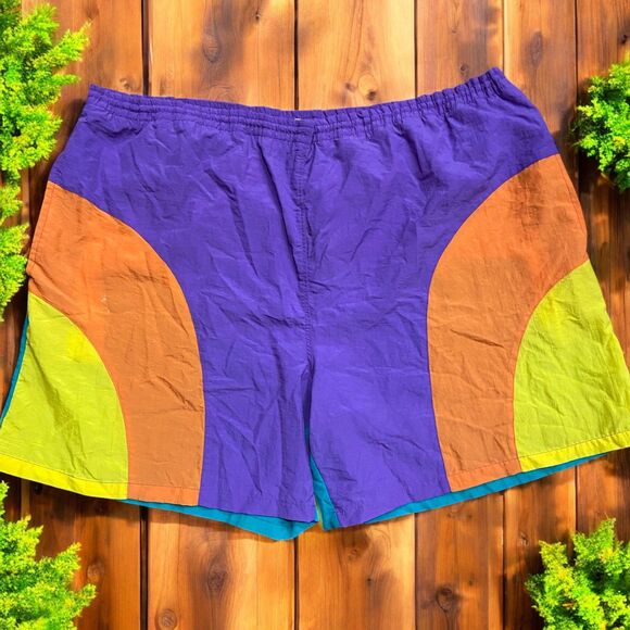 Laguna Other - Laguna Vintage 80/90s Swimming Trunks Shorts Purple Orange Yellow Mens Size XL